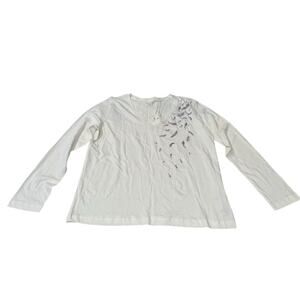 NWT Women's Organic Cotton EDCLong Sleeve White Shirt - Size XL